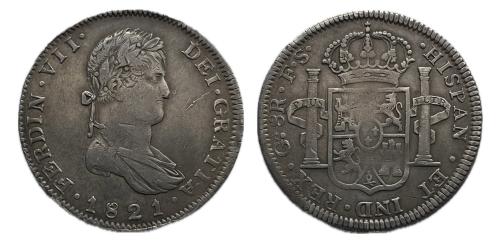 443 - Fernando VII (1808-1833). 8 reales. 1821. Guadalajara. FS. (Cal-1210)