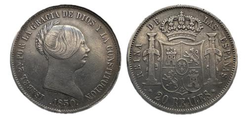 450 - Isabel II (1833-1868). 20 reales. 1850. Madrid. (Cal-592)