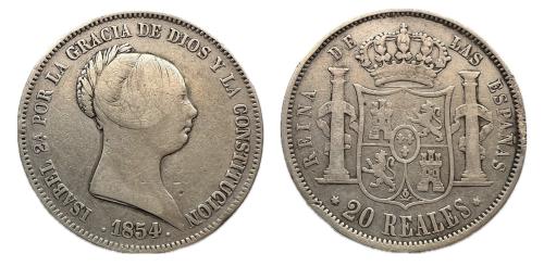 453 - Isabel II (1833-1868). 20 reales. 1854. Madrid. (Cal 2019-596)