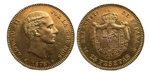479   -  Alfonso XII (1874-1885). 25 pesetas. 1878*18-78. Madrid. DEM. (Cal-70).