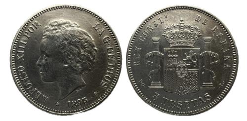 484 - Alfonso XIII (1886-1931). 5 pesetas. 1893*18-93. Madrid. PGL. (Cal-102).