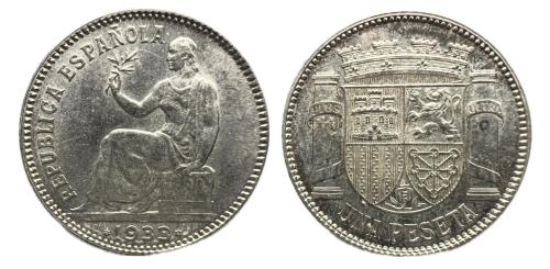 502 - II República. 1 peseta. 1933*3-4. Madrid. (Cal-34).