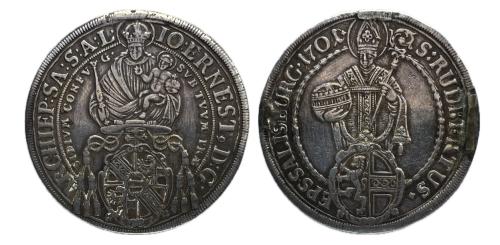 511 - Austria. 1 thaler. 1701/0. Salzburgo. Johann Ernst von Thun und Hohenstein. (Dav-1234). (Km-254).