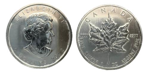 514 - Canada. Reina Isabel II (1953 - 2025). 5 dólares. 2012. Hoja de arce. (Km-625)