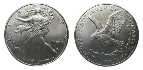 519 - Estados Unidos. Walking Liberty. 2021. (UC-366) 1 Onza. Ag. 31,11 g. "American Silver Eagle" (Bullion Coin).
