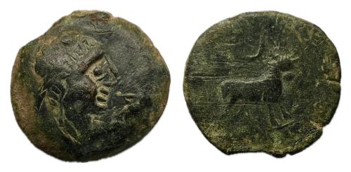 91 - Kastilo-Castulo. Semis. Mitad. 180 a.C. Cazlona (Jaén). (Abh-722).